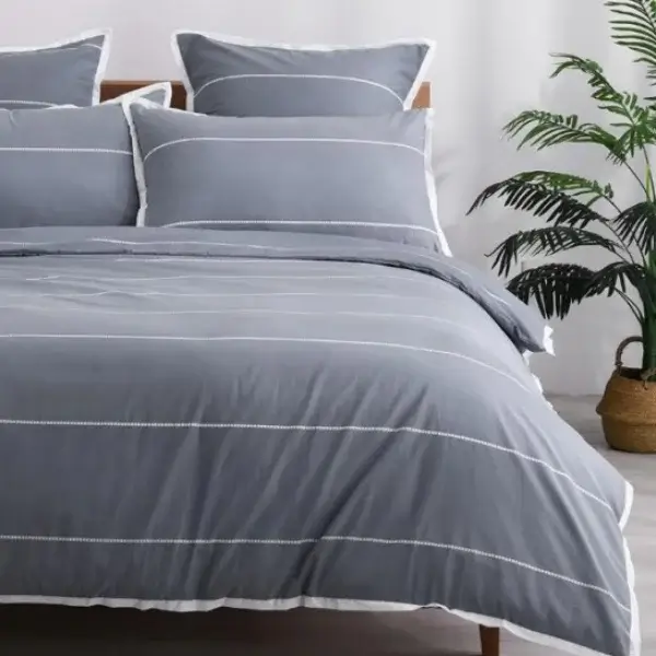 “Calista” Printed Quilt Cover Sets & Pillowcases Granite