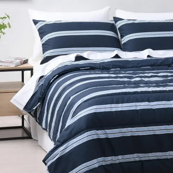 “Hudson Stripe” Printed Comforters & Pillowcases